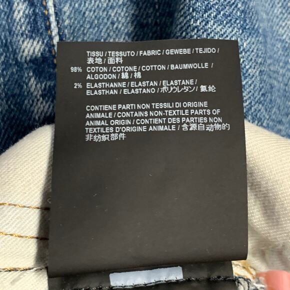 SAINT LAURENT Size 30 Blue Distressed Cotton Blend Twill Slim Tapered Jeans - Picture 7 of 7